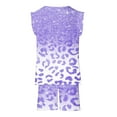 thumbnail image 5 of Odeerbi Kids Boys Girls 2 Piece Outfits Summer Clothes Leopard Tank Tops Shorts Set Fashion Casual Sleeveless Blouse Round Neck Collar Printed Short Pants Sets Purple, 5 of 8