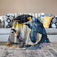 thumbnail image 2 of Orinice Penguin Penguin Lingniao Warm Light Blanket Soft Blanket Living Room Sofa Decoration Cow Gifts Blanket All Seasons Soft Blanket All Seasons Flannel Material Blanket, 2 of 6