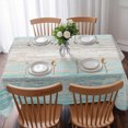 thumbnail image 3 of Teal Grey Table Cloth Waterproof Tablecloths, Farmhouse Gray Barn Wooden Vintage Striped Tablecloth Dining Table Cover for Kitchen Party Tabletop Outdoor, Rectangle Tablecloth 60x102 Inch, 3 of 9