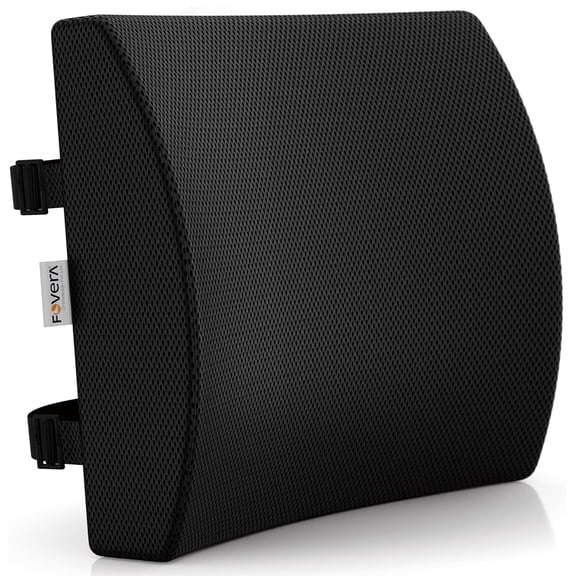 Lumbar Support For Chair, Orthopedic Back Support, Mesh Black, Standard Size | Memory Foam Backrest Cushion - Designed For Back Pain Relief | Ideal Back Pillow For Computer, Office Chair