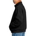 thumbnail image 4 of Cethrio Boys Full Zip Sweatshirts, Stand Collar Casual Fleece-lined Long Sleeve Fall Jackets with Pockets Size 13-14 Years Black, 4 of 7