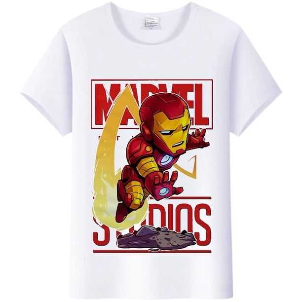 Camiseta con dibujos animados de Marvel para niños, ropa de amigos, Spiderman, blusas estéticas, camisetas blancas, camisetas manga corta Harajuku xuanjing unisex