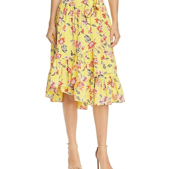 Joie Womens Hand Dyed A-line Skirt, Yellow, 8