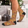 thumbnail image 7 of Rocae Autumn Maple Leaf Stripes for Adult Socks Casual Athletic Stretchy Loose Socks for Women Men Non-Slip Middle Tube Socks, 7 of 7
