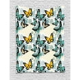 thumbnail image 1 of Butterfly Tapestry, Romantic Design Illustration with Bicolor Insects on Floral Silhouettes, Wall Hanging for Bedroom Living Room Dorm Decor, 60W X 80L Inches, Eggshell Multicolor, by Ambesonne, 1 of 2