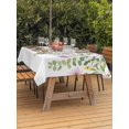 thumbnail image 3 of Outdoor Tablecloths with Umbrella Hole & Zipper, Pink Green Spring 60 x102 Inch Rectangle Tablecloths, Floral Eucalyptus Leaves Watercolor Plant Waterproof Table Cloth, Patio/Pool Table Covers, 3 of 8