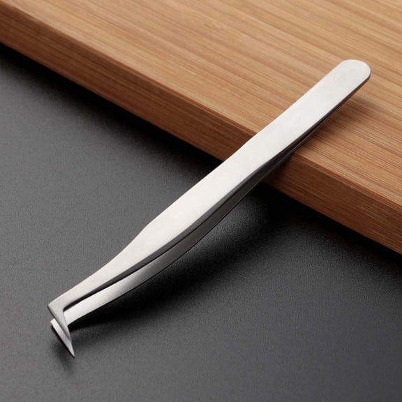 FOLOYORI Lash Tweezer Silver 1Pcs 4.4x0.5x0.3In