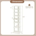 thumbnail image 2 of 8-Tier Vertical Shoe Rack, Narrow Space-Saving Shoe Organizer for Entryway, Closet, or Front Door, Modern Corner Shoe Storage for 7 Pairs with Adjustable Shelves, Engineered Wood-White, 2 of 9