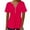 Hot Pink, variant on WREESH Women's V-Neck Button Short Sleeve Henley Top Solid Color Loose Fit Casual Blouse Hot Pink