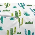 thumbnail image 3 of Cactus Pouf Cover with Zipper, Watercolor Style Botanical Pattern with Prickle Plant Cacti and Herbs Image, Soft Decorative Fabric Unstuffed Case, 30" W X 17.3" L, Multicolor, by Ambesonne, 3 of 5