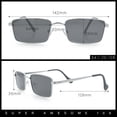 thumbnail image 5 of Minimal Narrow Rectangle Metal Rim Dad Fashion Sunglasses Gold - Brown, 5 of 8