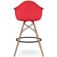 thumbnail image 4 of Pemberly Row Contemporary 28" Plastic Counter Stool with Arms in Red, 4 of 5