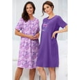 thumbnail image 5 of Dreams & Co. Plus Size 2-Pack Short-Sleeve Sleepshirt, 5 of 6