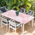 thumbnail image 2 of Pink Marble Table Cloths for 4 Foot Rectangle Tables, Modern Abstract Art Elegant Patio Waterproof Elastic Fitted Tablecloths, Washable Rectangular Table Cover for Camping, 2 of 8