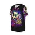 thumbnail image 2 of Balery Mushrooms and Skull Baseball Jersey for Men Casual Button Down Shirts Short Sleeve Active Team Sports Uniform-X-Large, 2 of 9