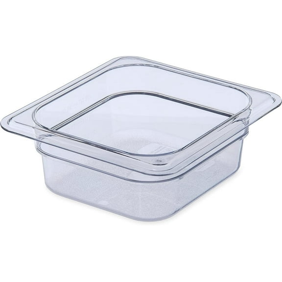 Soro Essentials- Sixth Size 2" Deep Polycarbonate Food Pan Clear Color-Commercial Hotel Pan Food Storage Container for Kitchen Restaurant Fruits Vegetables