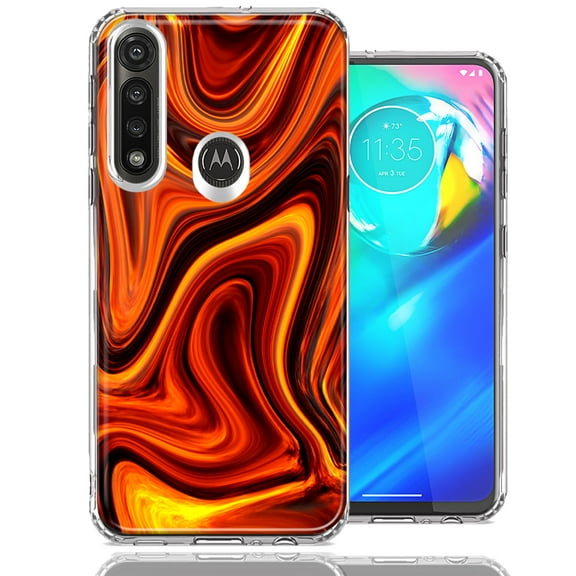 MUNDAZE For Motorola G Power Fire Abstract Design Double Layer Phone Case Cover