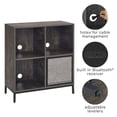 thumbnail image 5 of Crosley Furniture Jacobsen Wood Record Storage Bookcase with Speaker in Black, 5 of 10
