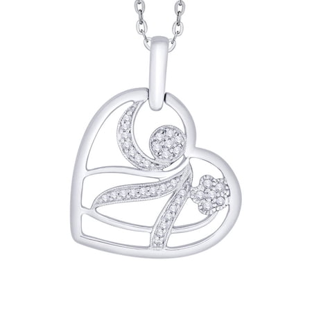 KATARINA Diamond Heart Pendant Necklace in 10K White Gold (1/4 cttw, G-H, I2-I3)