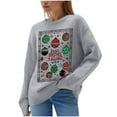 thumbnail image 2 of Karight Ugly Christmas Sweaters for Women Ball Print Knitted Long Sleeve Tops Crew Neck Holiday Cute Funny Pullovers, 2 of 9