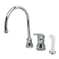 thumbnail image 2 of Kingston Brass KS821C Single Handle Goose Neck Kitchen Faucet with Non-Metallic Spray, 2 of 2