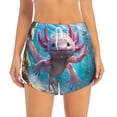 thumbnail image 2 of Hirioo Cute Underwater Axolotl for Women's Double Layer Athletic Shorts High-Performance Gym Shorts with Inner Pocket, Elastic Waistband-Medium, 2 of 7