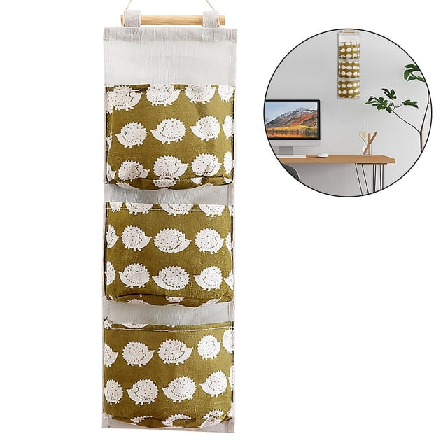 Bewildely Bolsa para colgar en la pared, organizador de artículos diversos para habitación, cocina, dormitorio, bolsa de bolsillo para colgar Almacenamiento y organización del hogar Erizo Bewildely HA001636-11