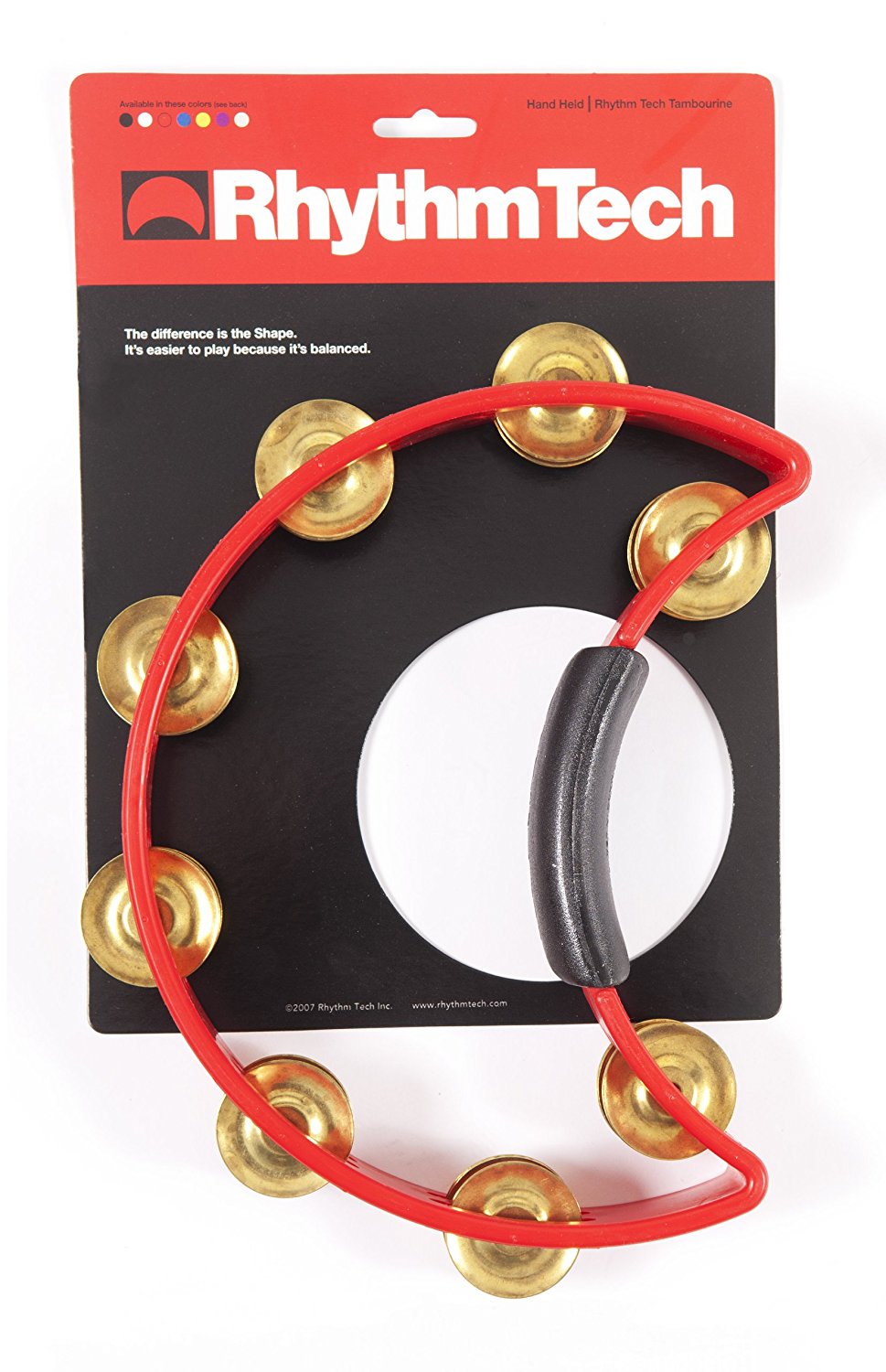Rhythm Tech RT1031 Tambourine with Brass Jingles Red