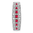 thumbnail image 1 of Diamond2Deal 14K White Gold Lab Grown Diamond & Cr. Ruby Fancy Chain Slide for Women, 1 of 4