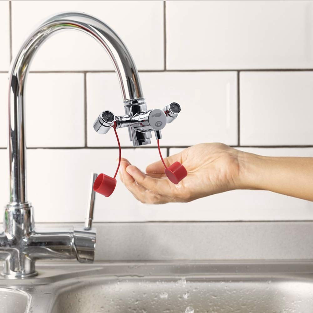 Faucet Mounted Eyewash Station Kit, Emergency Eye Wash Unit, OSHA Approved First Aid Eye Flush Kit, 1x Eyewash Station, 4X Adapters, 2X Inspection Tags, 1x Emergency Eye Wash Station Sign