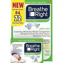 Breathe Right Extra Strength Nasal Strips for Sensitive Skin - 72 Clear Strips