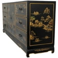 thumbnail image 3 of Oriental Furniture Black Lacquer Dresser, 72"W x 32"H, oriental design, hand crafted, exclusive item, any room item, any occasion, 3 of 5