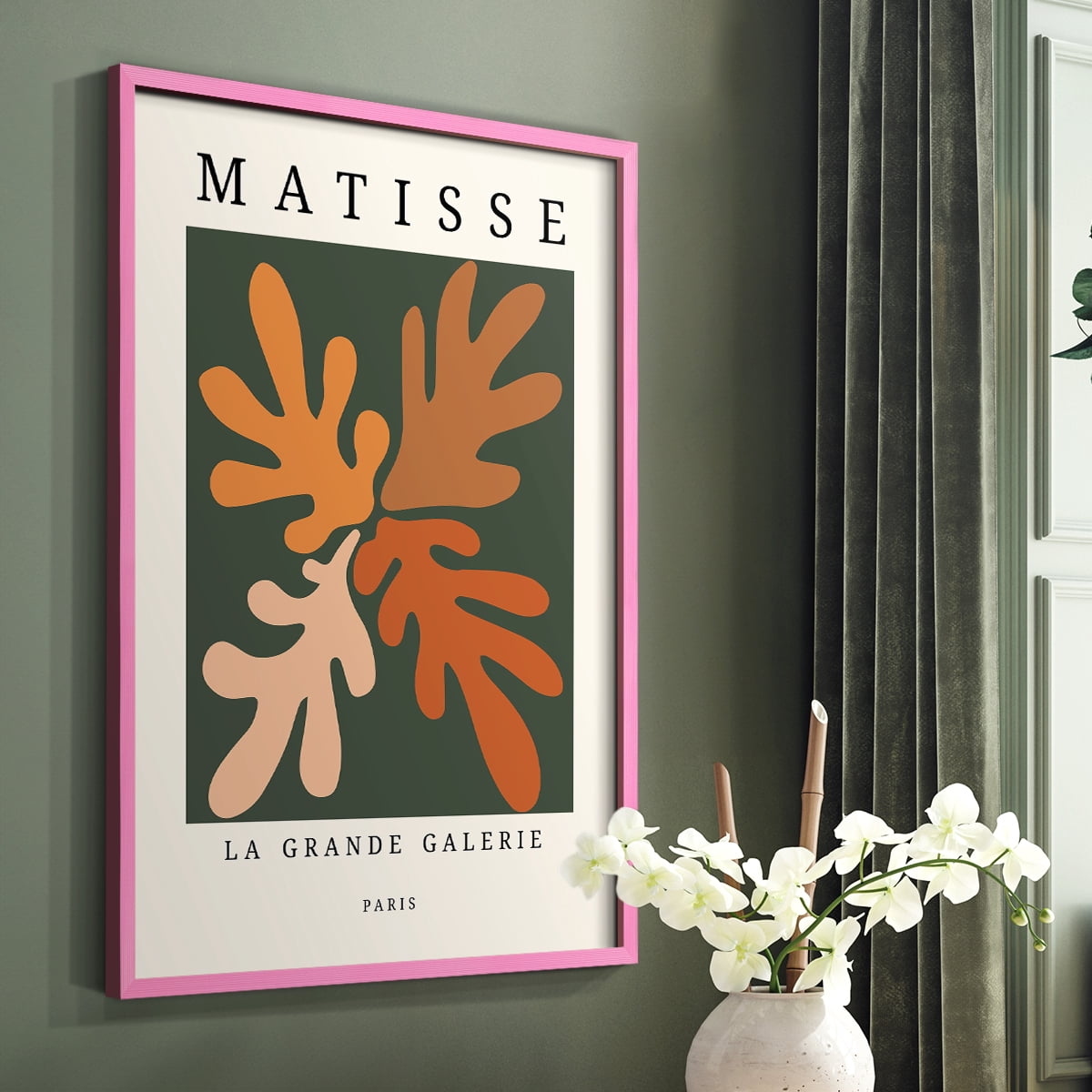 Matisse CCCLXXXV in Pink Solid Wood 16 x 20 Framed Print