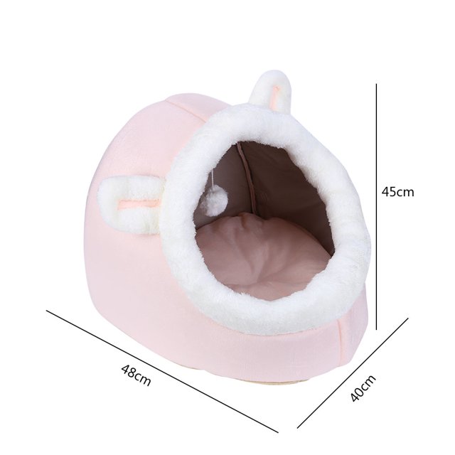 Cama cerrada para gatos Tienda de campaña antideslizante para el invierno Cesta pequeña para perros acogedora (Rosa L) Ndcxsfigh Para estrenar