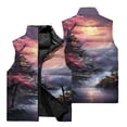 thumbnail image 5 of Chaqueta sin mangas para hombre con diseño de árbol de sol y luna, para deportes al aire libre, ciclismo, resistente al viento, cálida, con cuello alto y cremallera, 5 of 5
