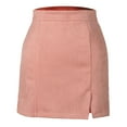 thumbnail image 6 of Women's Short Skirt Suede Bag Solid High Waist Zipper Autumn Winter Skirt Leather Skater Skirts for Women Schoolgirl Skirt plus Size Midi Skirt Skirt Cover Ups for Women Skirt Set Midi Pleated Skirt, 6 of 8