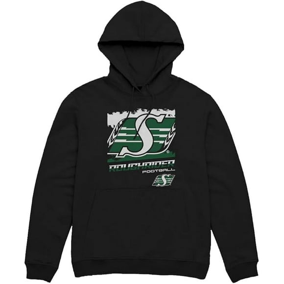 CFL Saskatchewan Roughriders Grunge BG Black X-Large Hoodie