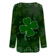 thumbnail image 5 of Honeeladyy Clearance under 10$ St. Patrick's Day Tunic Tops Women Crewneck Long Sleeve Shirts Shamrock Gnome Print Casual Loose Pullover Blouse T-shirt Tops, 5 of 5