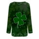 thumbnail image 5 of Mujeres Casual St. Patrick's Day Impreso Manga larga O-cuello Pullover Blusa Camiseta Tops Pompotops FGAJ370, 5 of 5