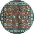 thumbnail image 1 of Ahgly Company Indoor Round Animal Light Blue Traditional Area Rugs, 6' Round, 1 of 4