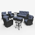 thumbnail image 3 of LayinSun 9 Pieces Outdoor Patio Furniture Set, Rattan Wicker Sectional Swivel Rocker Chairs Sets, 3 of 10