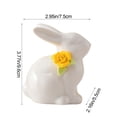 thumbnail image 3 of Tyidzon Easter Ceramic Bunny Figurine White Rabbit Ornament, Rabbit Table Centerpiece Sculpted for Home Living Room Decor, Birthday Gift, 3 of 6