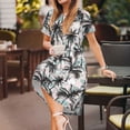thumbnail image 3 of Easygdp Hawaii Palms para Vestido Transpirable de Mujer, Vestido Suelto de Manga Corta con Pliegues y Bolsillos para el Verano, 3 of 6
