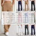 thumbnail image 3 of Womens High Waisted Yoga Pants Straight Leg Leggings Petite Regular, Side Pockets, Slim Fit, Solid Color, Women's Yoga Legging, Bell Bottom,Work Lounge Daily, 3 of 7