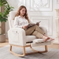 thumbnail image 7 of Modern Nursery Rocking Chair, Upholstered Glider Rocker with Foot Rest & Side Pockets, High Backrest Padded Accent Armchair, Recliner Chair, 7 of 7
