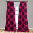 thumbnail image 5 of Ambesonne Floral Curtains, Baroque Roses Mandala, Pair of 28"x95", Hot Pink Dark Purple, 5 of 5