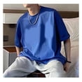 thumbnail image 2 of Camiseta con estampado de letras para hombre, blusa superior informal holgada de manga corta con cuello redondo, primavera y verano, 2 of 8