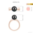 thumbnail image 5 of Angara Tahitian Cultured Pearl Ring with Flush-Set Diamonds in 14K Rose Gold for Women | June Birthstone Jewelry for Her, 5 of 8