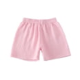 thumbnail image 2 of Toddler Boys Girls Cotton Linen Shorts Kids Summer Loose Solid Elastic Waist Shorts 0-1Y, 2 of 3