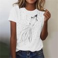 thumbnail image 2 of Womens Print Shirts Tee Summer Short Sleeve Shirts Crew Neck Tunic Tops Ocean Animal Pattern Tee Shirts Dressy Cute Tunic Blouses Going Out Clothing, 2 of 4